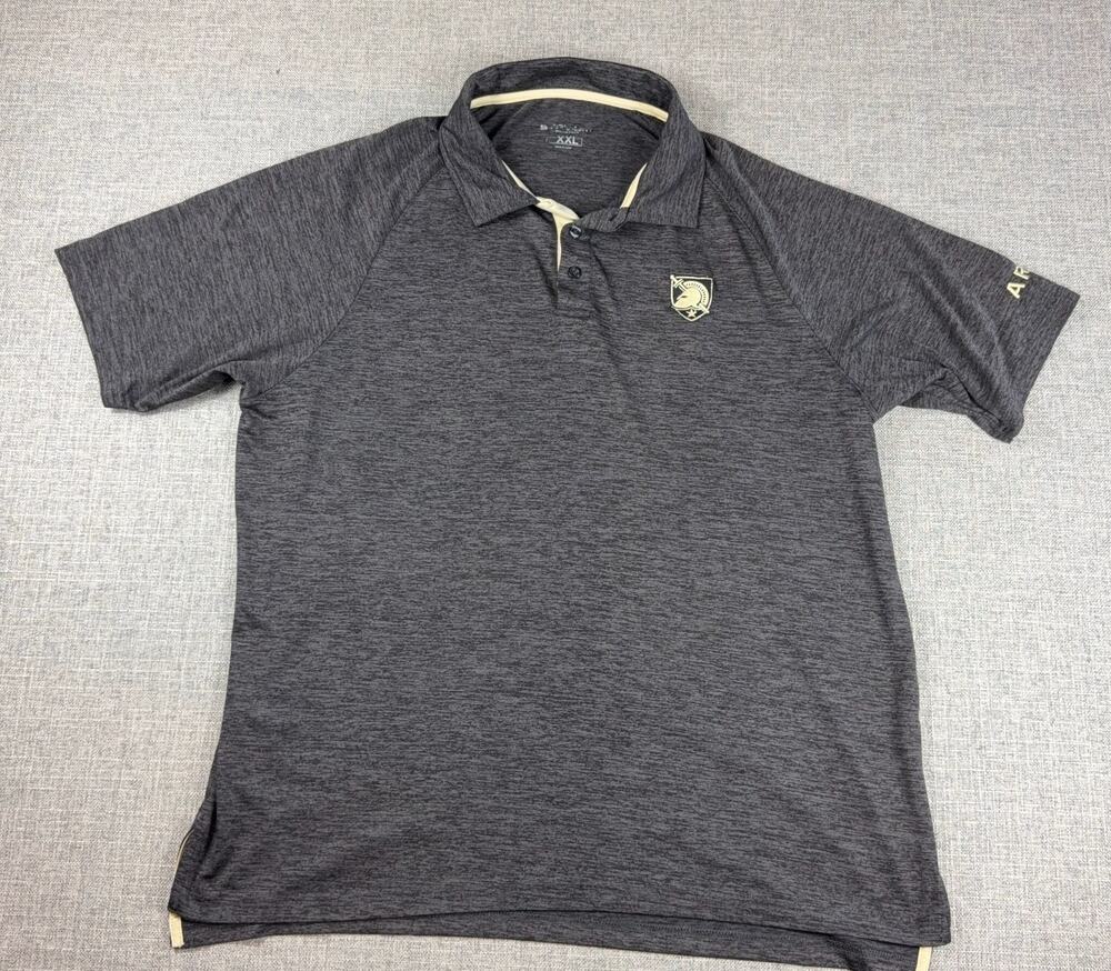 Army Black Knights West Point Mens XXL Polo Gray Heather Performance Shirt